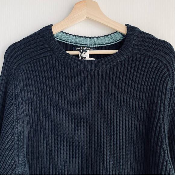 🆕 Ben Sherman Navyribbed sweater Crewneck NWT size Large cotton - Picture 4 of 11